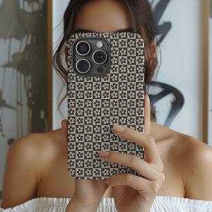 Coque Pour Pour iPhone 14 Pro Max Étui robuste à carreaux floraux, cadeau pour femme
