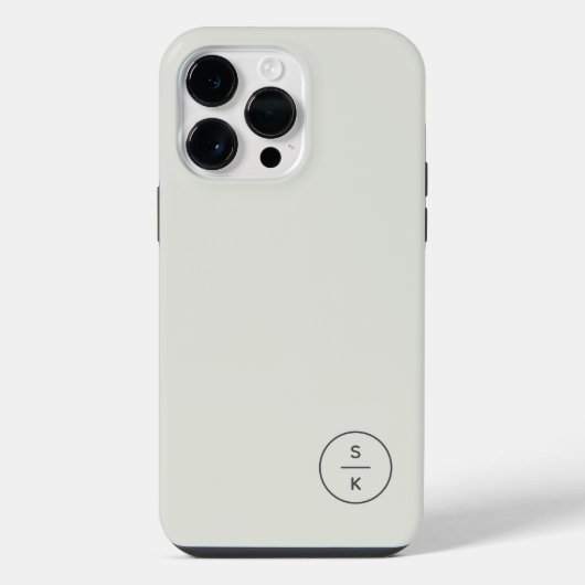 Coque Pour Pour iPhone 14 Pro Max Étui simple moderne avec monogramme (Verso)