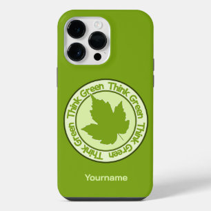 Coque Pour Pour iPhone 14 Pro Max Étuis de téléphone à nom personnalisé PENSEZ VERT
