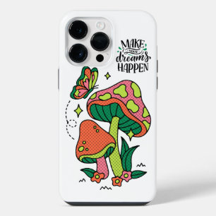 Coque Pour Pour iPhone 14 Pro Max Faire advenir les rêves Champignons colorés Papi