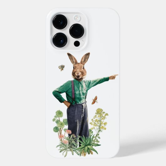COQUE POUR POUR iPhone 14 PRO MAX FANCY RABBIT AGRICULTEUR (Verso)