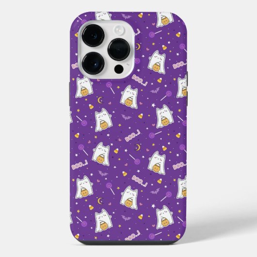 Coque Pour Pour iPhone 14 Pro Max Fantôme de chat Halloween (Verso)