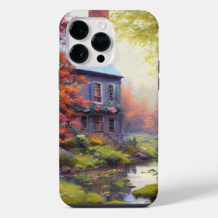 Coque Pour Pour iPhone 14 Pro Max Ferme/cours d'eau/bois/peinture
