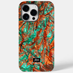 Coque Pour Pour iPhone 14 Pro Max Feuille d'aluminium froissée iridescente Monogramm