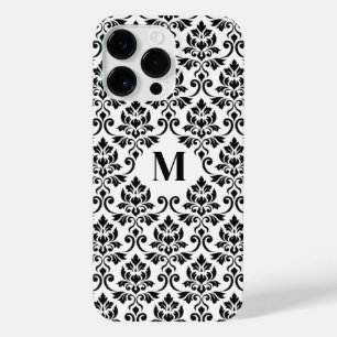 Coque Pour Pour iPhone 14 Pro Max Feuille Damask Motif noir (personnalisé)