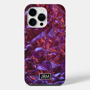 Coque Pour Pour iPhone 14 Pro Max Feuille de bronze personnalisée iridescente froiss