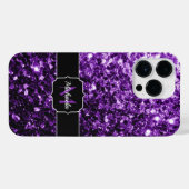 Coque Pour Pour iPhone 14 Pro Max Flamme de parties scintillant violet foncé scintil (Verso Horizontal)