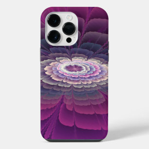 Coque Pour Pour iPhone 14 Pro Max Fleur frappante abstraite fractale couleur rose