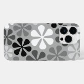 Coque Pour Pour iPhone 14 Pro Max Fleurs Abstraites Gris noir blanc (Verso Horizontal)