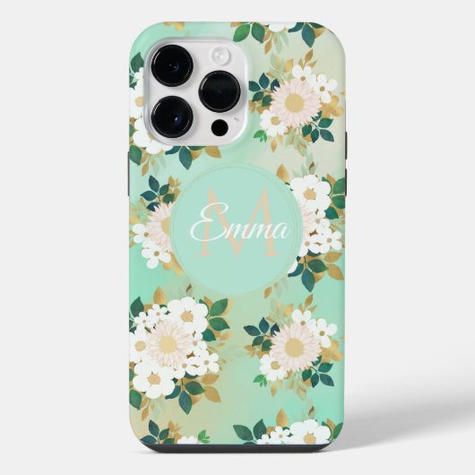 Coque Pour Pour iPhone 14 Pro Max Fleurs Blanches Romantiques Dessin à l'Aquarelle M (Verso)