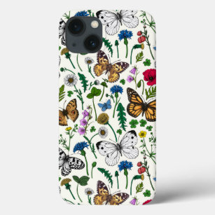 Case-Mate iPhone Case Fleurs sauvages et papillons