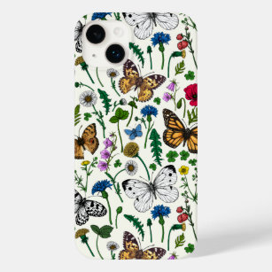 Coque Pour iPhone 14 Plus Fleurs sauvages et papillons
