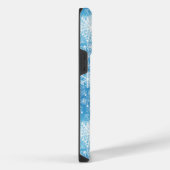 Coque Pour Pour iPhone 14 Pro Max Flocons de neige sur fond bleu (Côté droit)