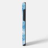 Coque Pour Pour iPhone 14 Pro Max Flocons de neige sur fond bleu (Côté gauche)
