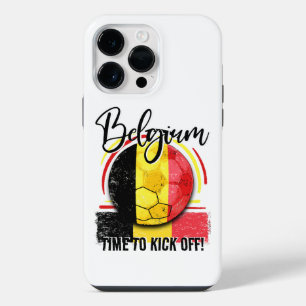Coque Pour Pour iPhone 14 Pro Max Football Drapeau Belgique, Vintage Sports de Footb
