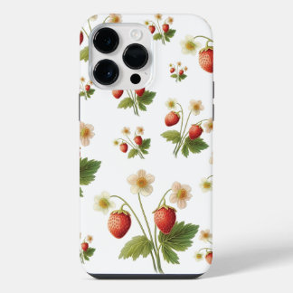 Coque Pour Pour iPhone 14 Pro Max Fraises sauvages Été Watercolor