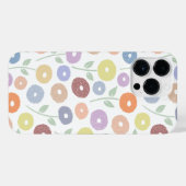 Coque Pour Pour iPhone 14 Pro Max Fuzzy Flower Rpt Pattern Pastels on White (Verso Horizontal)