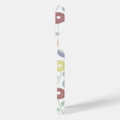 Coque Pour Pour iPhone 14 Pro Max Fuzzy Flower Rpt Pattern Pastels on White (Côté gauche)