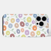Coque Pour Pour iPhone 14 Pro Max Fuzzy Flower Rpt Pattern Pastels on White (Verso Horizontal)