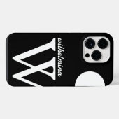Coque Pour Pour iPhone 14 Pro Max Géant Monogramme Simple Noir et Blanc (Verso Horizontal)