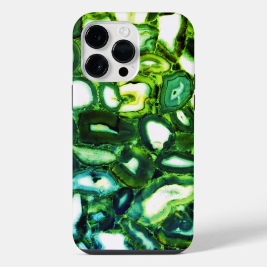 Coque Pour Pour iPhone 14 Pro Max Géode vert Abstrait, pierre verte (Verso)