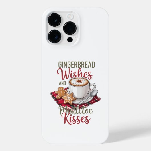 Coque Pour Pour iPhone 14 Pro Max Gingerbread Wishes and Mistletoe Kisses Christmas (Verso)