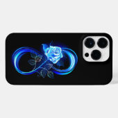 Coque Pour Pour iPhone 14 Pro Max Glowing infinity with blue rose (Verso Horizontal)