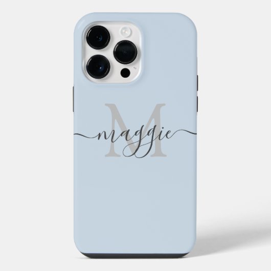 Coque Pour Pour iPhone 14 Pro Max Gobelet Thermique à Monogramme Script Pastel  (Verso)