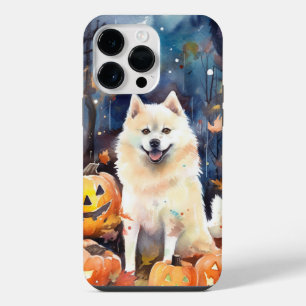 Coque Pour Pour iPhone 14 Pro Max Halloween Akita Américain avec citrouilles Épouvan