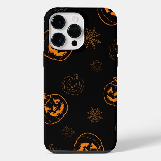 Coque Pour Pour iPhone 14 Pro Max Halloween Éffrayant orange (Verso)