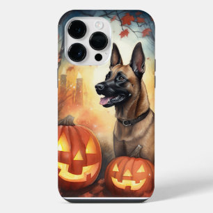 Coque Pour Pour iPhone 14 Pro Max Halloween Malinois Belge Avec Citrouilles Effrayan