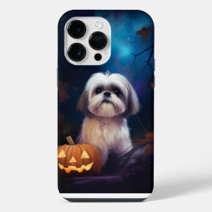 Coque Pour Pour iPhone 14 Pro Max Halloween Shih Tzu Avec La Peur Citrouille