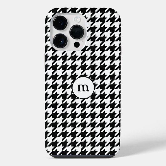 Coque Pour Pour iPhone 14 Pro Max Houndstooth Elegance (Verso)