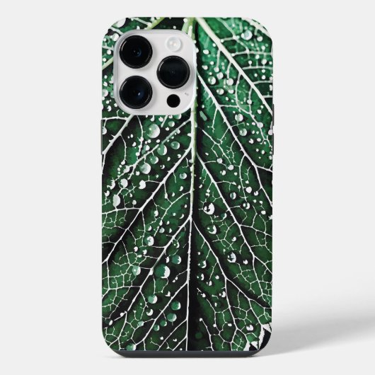 Coque Pour Pour iPhone 14 Pro Max Illustration de feuille macro (Verso)