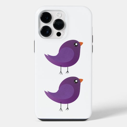Coque Pour Pour iPhone 14 Pro Max Illustration de petit oiseau violet mignon (Verso)