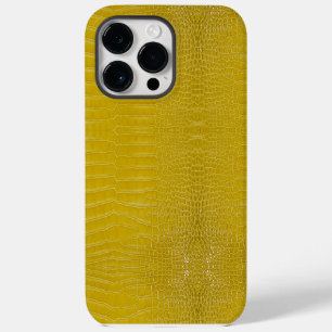 Coque Pour Pour iPhone 14 Pro Max Impression de texture d'alligator jaune