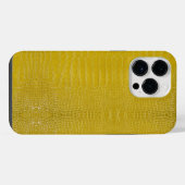 Coque Pour Pour iPhone 14 Pro Max Impression de texture d'alligator jaune (Verso Horizontal)