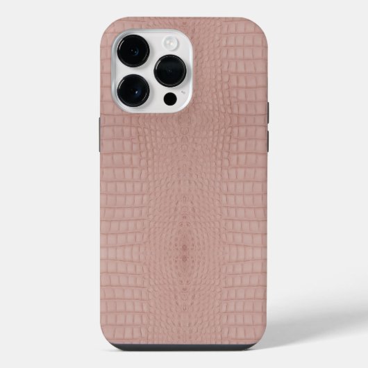 Coque Pour Pour iPhone 14 Pro Max Impression de texture d'alligator rose (Verso)