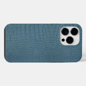 Coque Pour Pour iPhone 14 Pro Max Impression de texture d'alligator turquoise (Verso Horizontal)