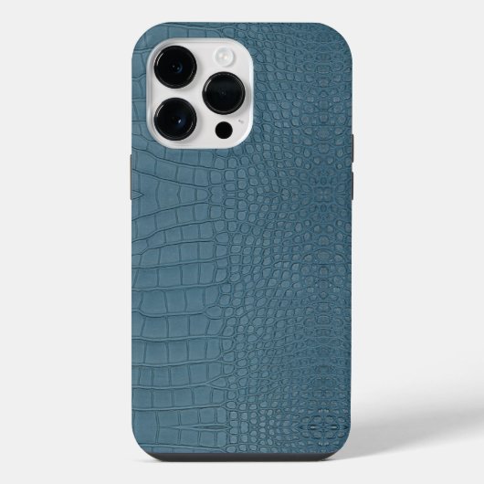 Coque Pour Pour iPhone 14 Pro Max Impression de texture d'alligator turquoise (Verso)
