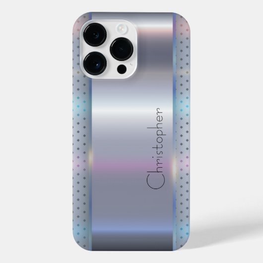 Coque Pour Pour iPhone 14 Pro Max Impression en acier inoxydable argent titane (Verso)