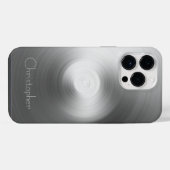 Coque Pour Pour iPhone 14 Pro Max Impression en acier inoxydable argent titane (Verso Horizontal)