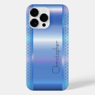 Coque Pour Pour iPhone 14 Pro Max Impression en acier inoxydable bleu titane