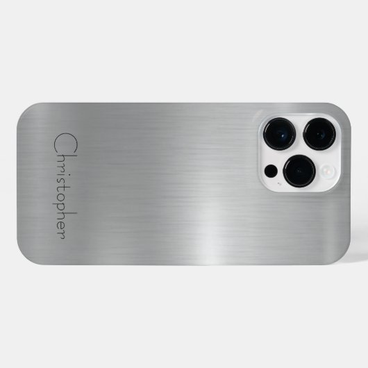 Coque Pour Pour iPhone 14 Pro Max Impression en acier inoxydable titane (Verso Horizontal)