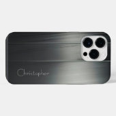 Coque Pour Pour iPhone 14 Pro Max Impression en acier inoxydable titane (Verso Horizontal)