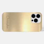 Coque Pour Pour iPhone 14 Pro Max Impression en acier inoxydable titane or (Verso Horizontal)