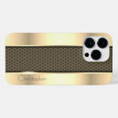 Coque Pour Pour iPhone 14 Pro Max Impression en acier inoxydable titane or (Verso Horizontal)
