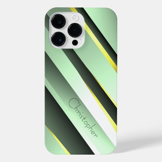 Coque Pour Pour iPhone 14 Pro Max Impression en acier inoxydable vert Titane (Verso)