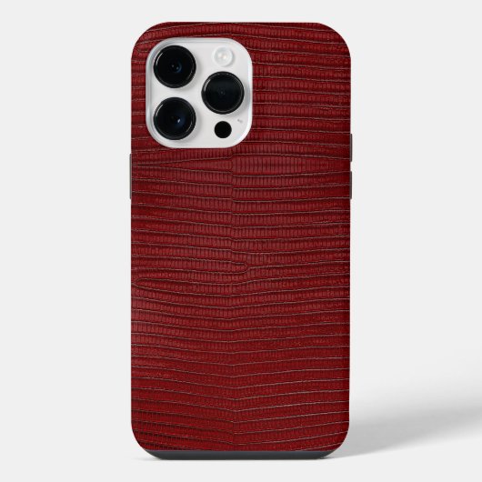 Coque Pour Pour iPhone 14 Pro Max Impression en cuir rouge Lizard (Verso)