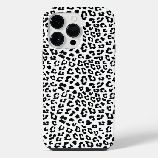 Coque Pour Pour iPhone 14 Pro Max Impression léopard noir et blanc (Verso)